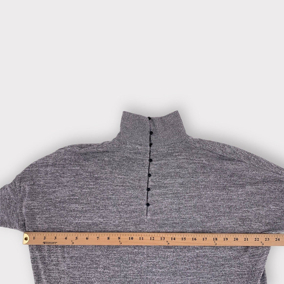 Rag & Bone Bowery Gray Marbled Turtleneck Back Button Sweater L - Picture 9 of 11